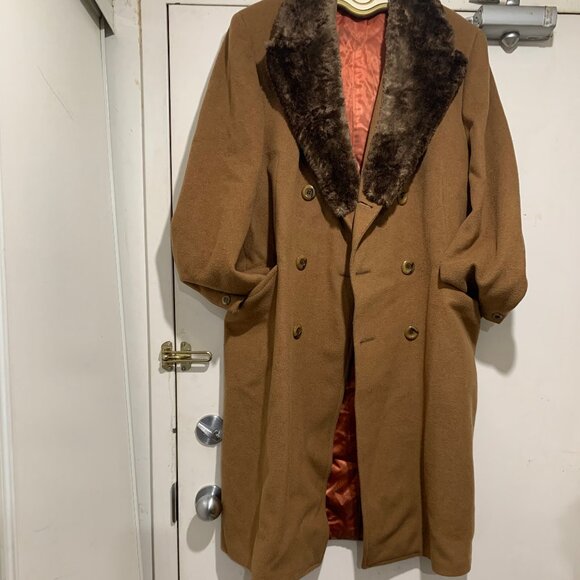 VINTAGE STOLLERY'S WOOL DOUBLE BREAST TRENCH COATS SIZE L - Picture 5 of 15